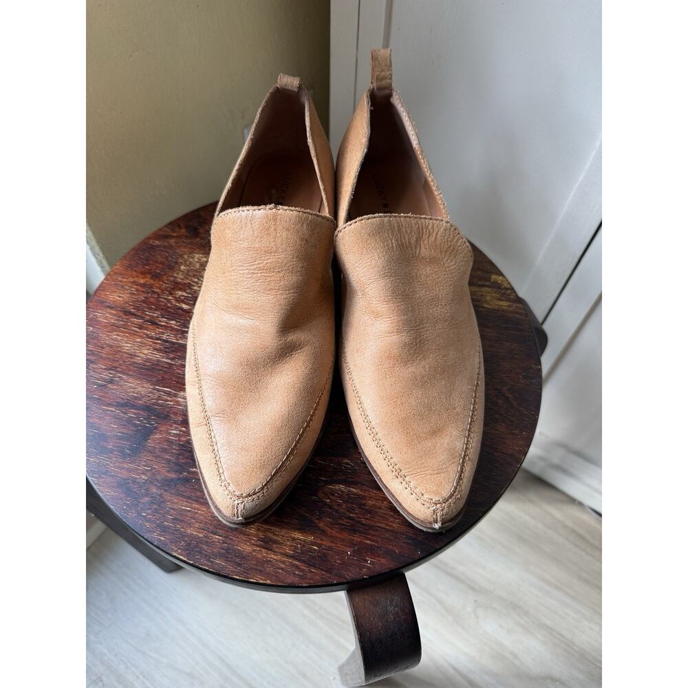 Lucky Brand Tan Leather Pointed-Toe Mules - Picture 2 of 8